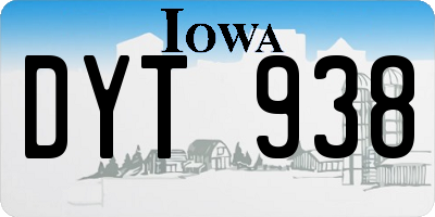 IA license plate DYT938