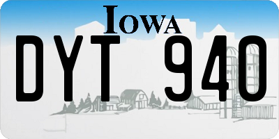 IA license plate DYT940