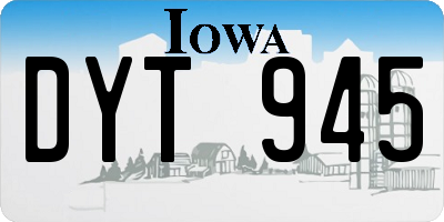 IA license plate DYT945