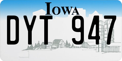 IA license plate DYT947