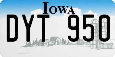 IA license plate DYT950