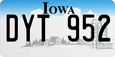 IA license plate DYT952