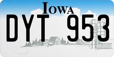 IA license plate DYT953