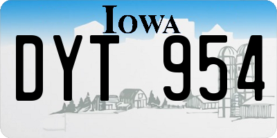 IA license plate DYT954