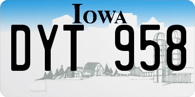 IA license plate DYT958