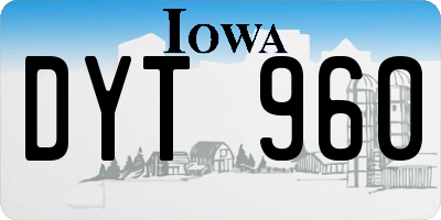 IA license plate DYT960
