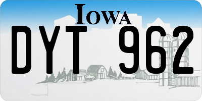 IA license plate DYT962