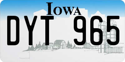 IA license plate DYT965