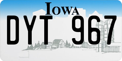 IA license plate DYT967