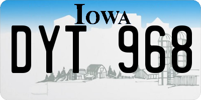 IA license plate DYT968