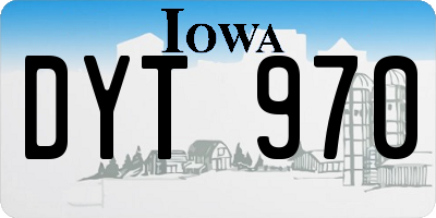 IA license plate DYT970