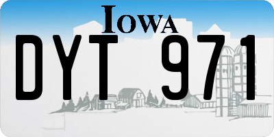 IA license plate DYT971