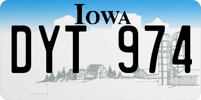 IA license plate DYT974