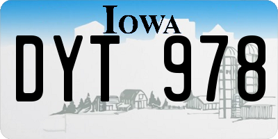 IA license plate DYT978