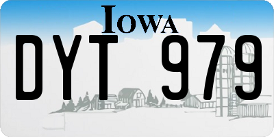 IA license plate DYT979