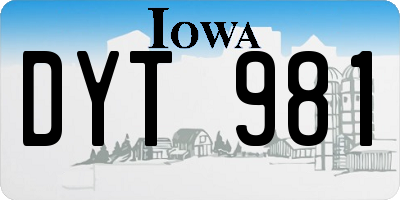 IA license plate DYT981
