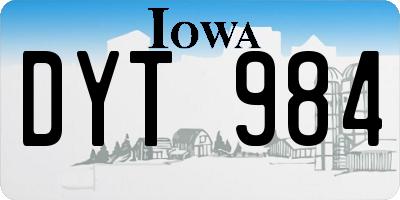 IA license plate DYT984