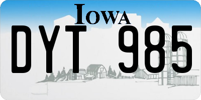 IA license plate DYT985