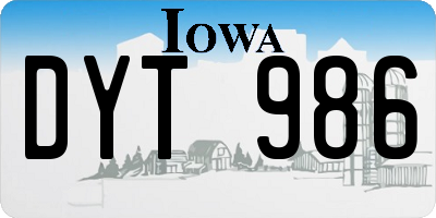 IA license plate DYT986