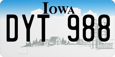 IA license plate DYT988