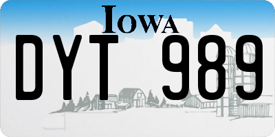 IA license plate DYT989