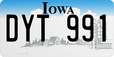 IA license plate DYT991