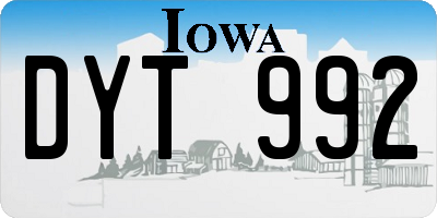 IA license plate DYT992