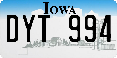 IA license plate DYT994