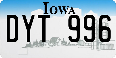 IA license plate DYT996