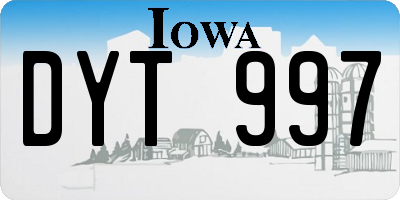 IA license plate DYT997