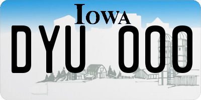 IA license plate DYU000