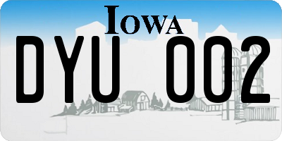 IA license plate DYU002