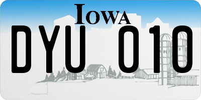 IA license plate DYU010
