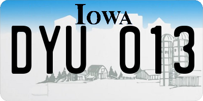 IA license plate DYU013