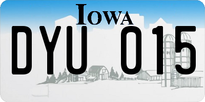 IA license plate DYU015