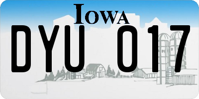 IA license plate DYU017