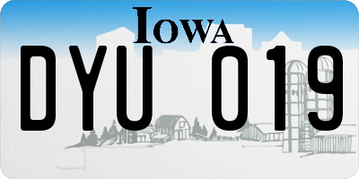 IA license plate DYU019