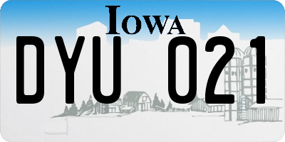 IA license plate DYU021