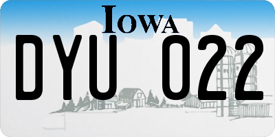 IA license plate DYU022