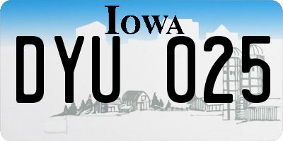 IA license plate DYU025