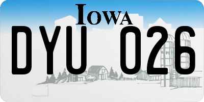 IA license plate DYU026