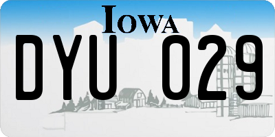 IA license plate DYU029