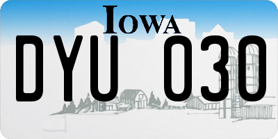 IA license plate DYU030