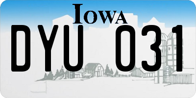 IA license plate DYU031