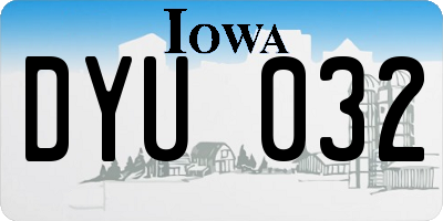 IA license plate DYU032