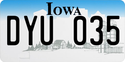 IA license plate DYU035