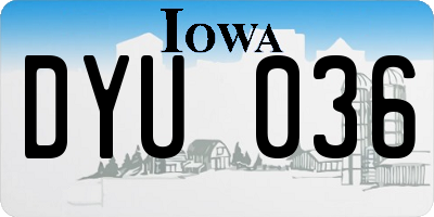 IA license plate DYU036