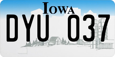 IA license plate DYU037