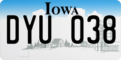 IA license plate DYU038