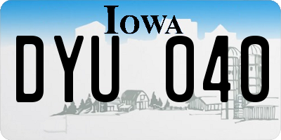IA license plate DYU040
